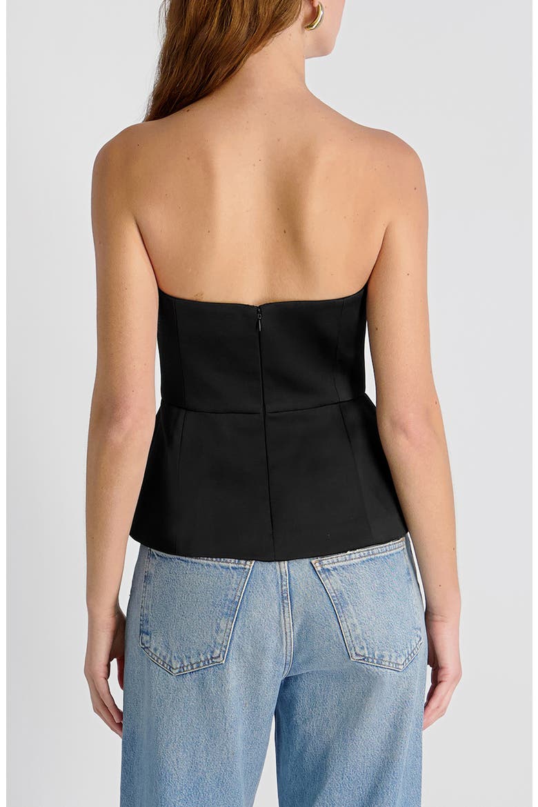 York Strapless Peplum Top, Alternate, color, BLACK