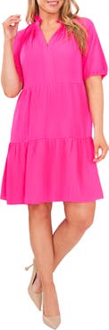 CeCe Tiered Ruffle Neck Dress