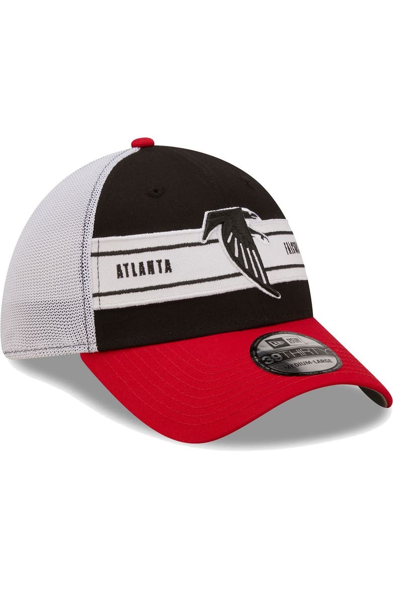 Men's New Era Black/Red Atlanta Falcons Team Banded 39THIRTY Flex Hat, Alternate, color, Black