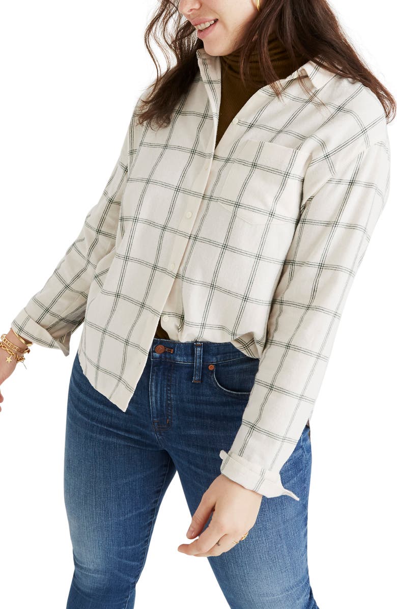 Madewell Oversize Ex-Boyfriend Flannel Shirt, Alternate, color, 