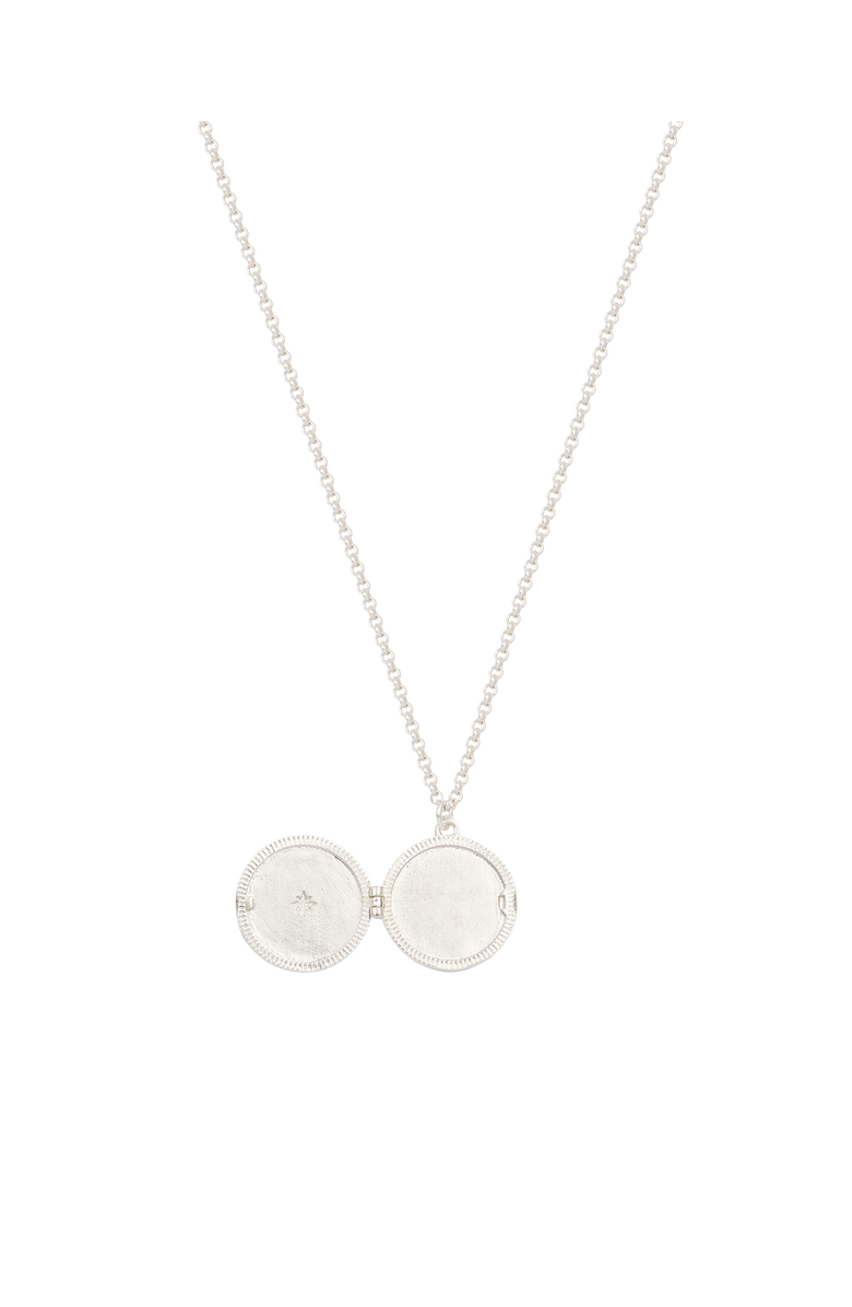 Fable England Nightshade Moon Silver Locket Chain Necklace, Alternate, color, Silver