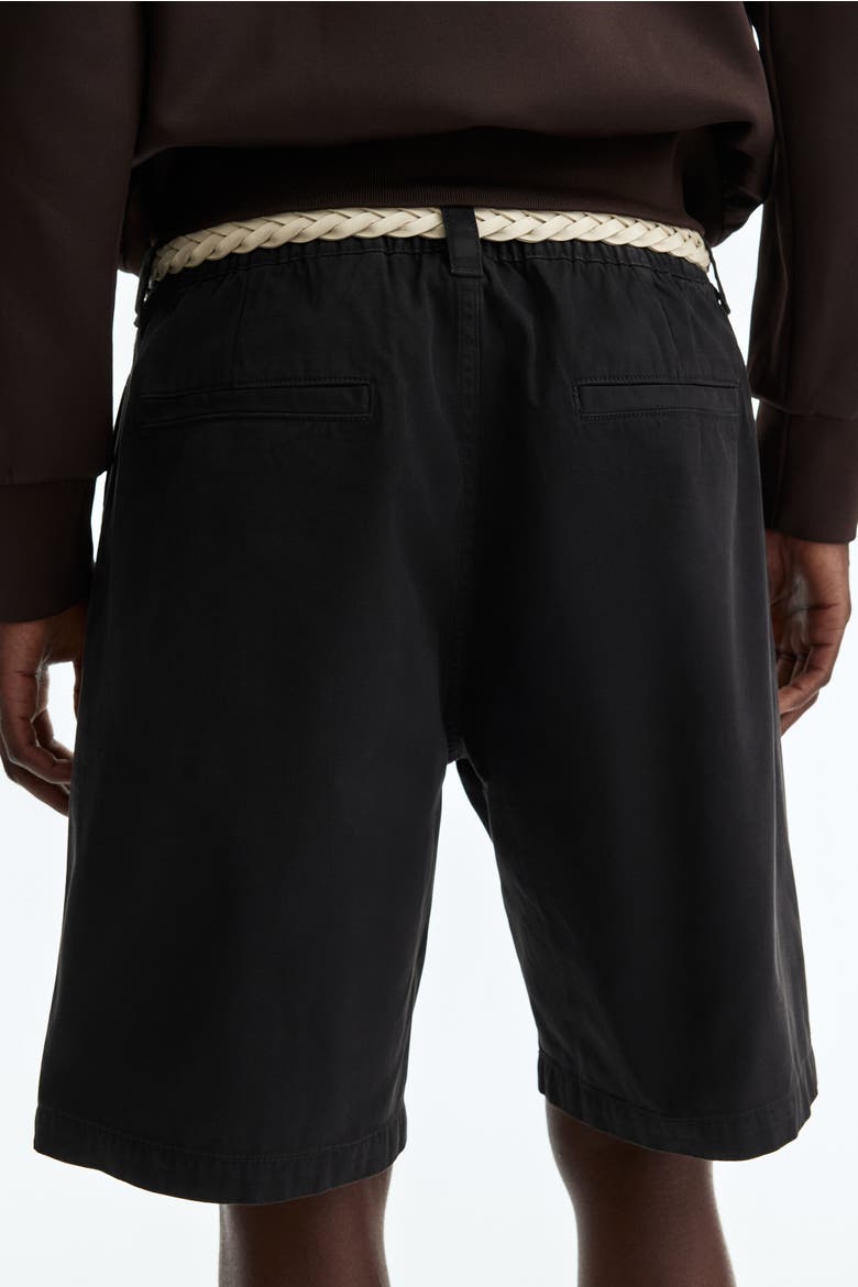 Relaxed Fit Cotton Chino Shorts, Alternate, color, Black