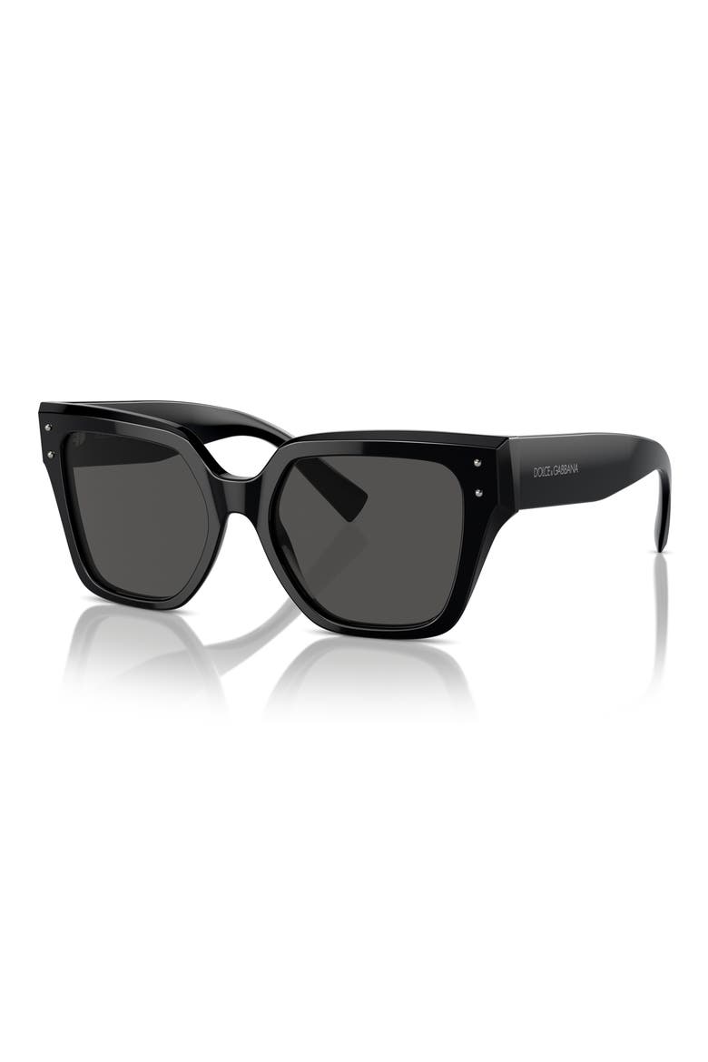 52mm Square Sunglasses, Alternate, color, BLACK