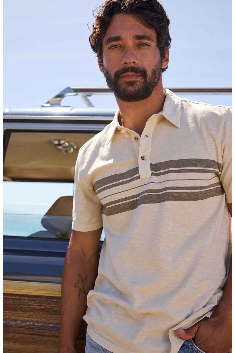 Men's Primo Short Sleeve Polo, Alternate, color, Pelican Chest Stripe