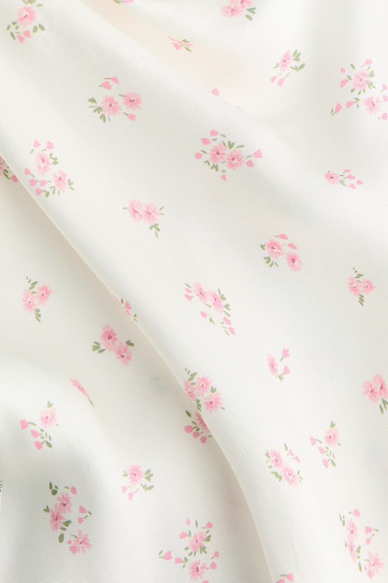 Cowl-neck Satin Dress, Alternate, color, Cream/floral