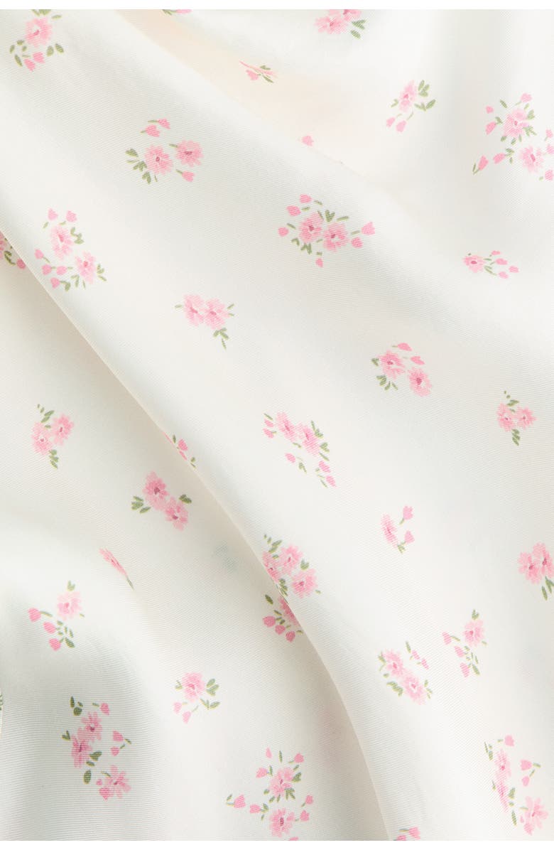 H&M Cowl-neck Satin Dress, Alternate, color, Cream/Floral