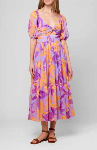 FLYING TOMATO Puff Sleeve Tiered Maxi Dress