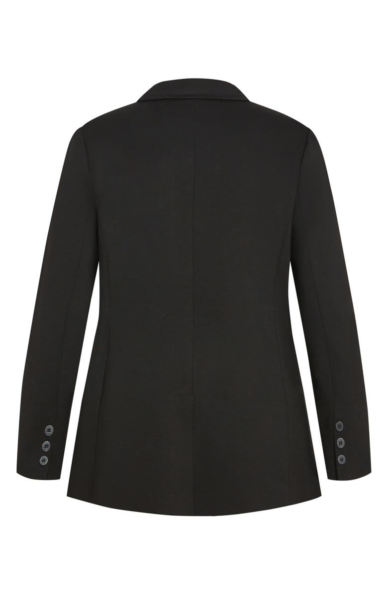 City Chic Galactic Ponte Blazer, Alternate, color, Black