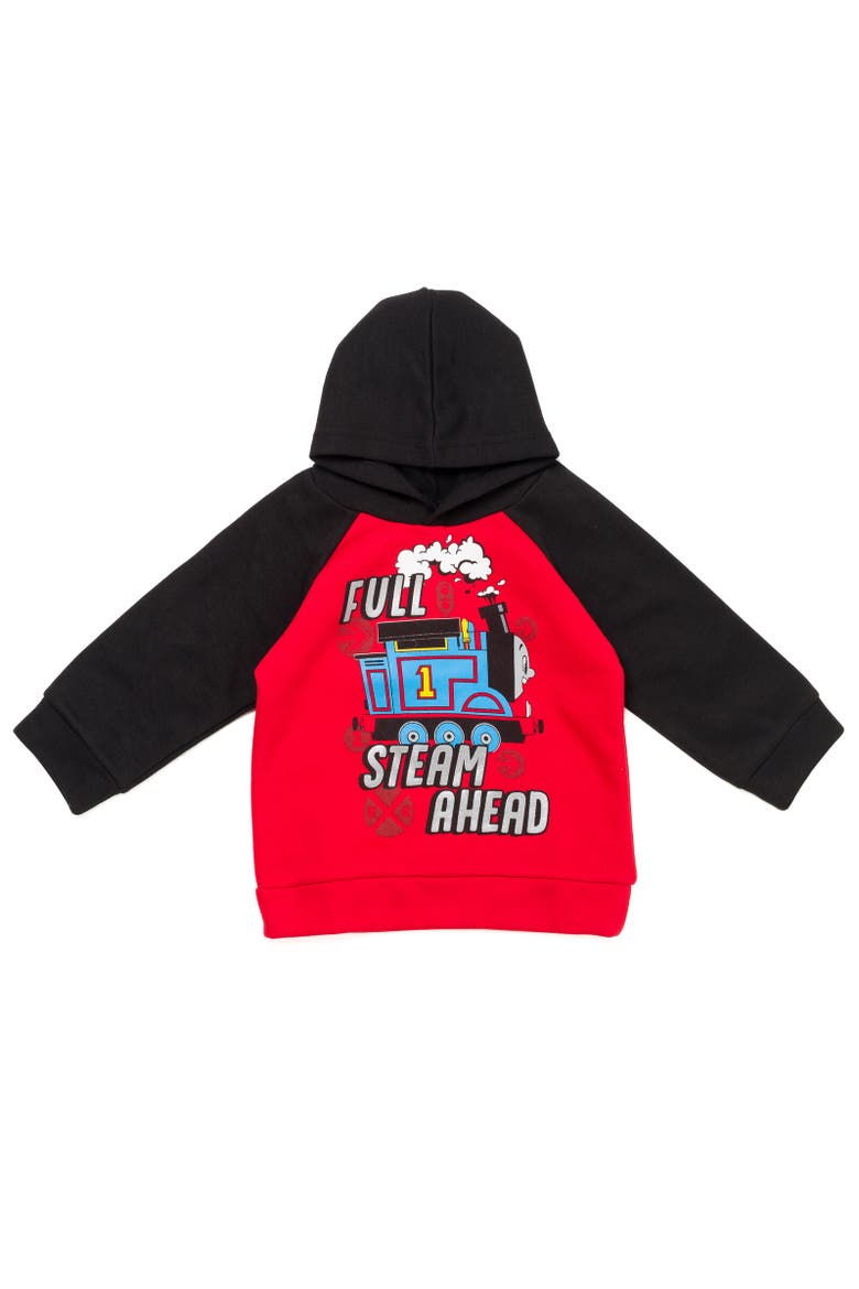 Fleece Hoodie, Alternate, color, Thomas Red Black