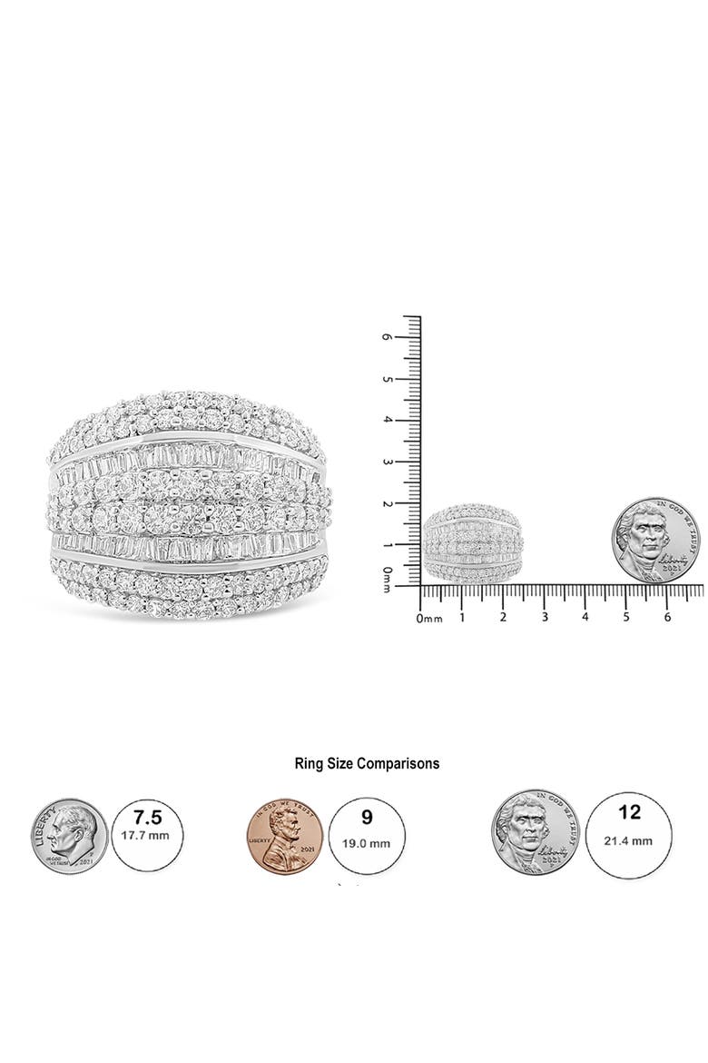 Silver 2.00 Cttw Diamond Cluster Ring, Alternate, color, White