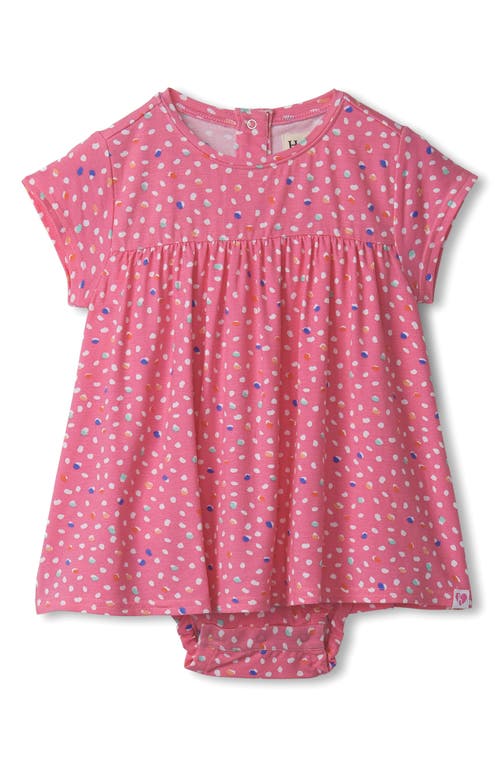 Hatley Dot Print Skirted Bodysuit In Pink Carnation