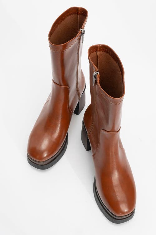 Prologue Shoes Beck Platform Block Heel Boot In Multi