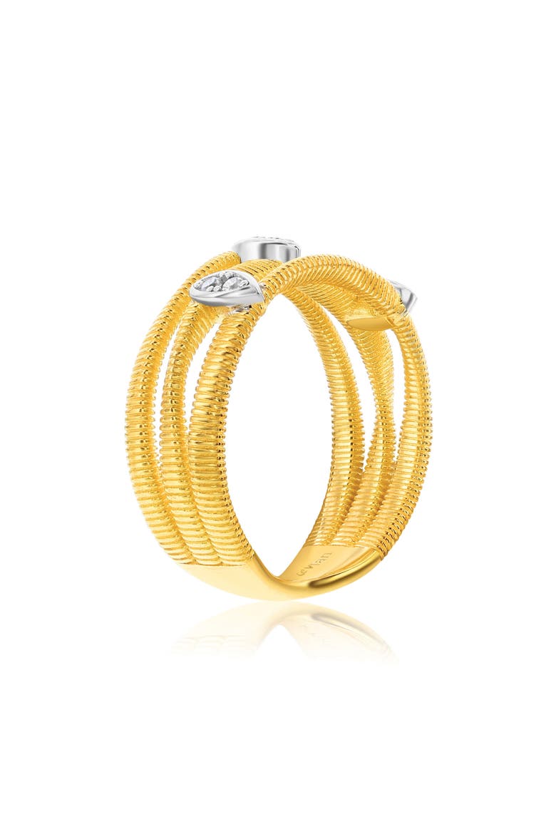 Golden Helix Three Row Triple Oval Ring, Alternate, color, YELLOW