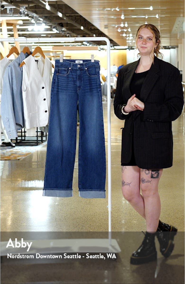 Sasha Stretch Denim Cuff Wide Leg Jeans, sales video thumbnail