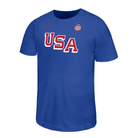 Youth Nike  Royal US Hockey 2026 Winter Olympics Dri-FIT Legend T-Shirt