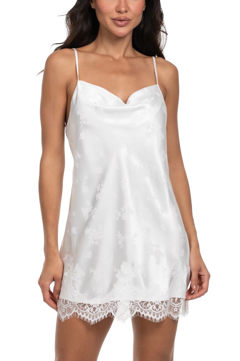 Shane Jacquard Satin Chemise, Main, color, IVORY