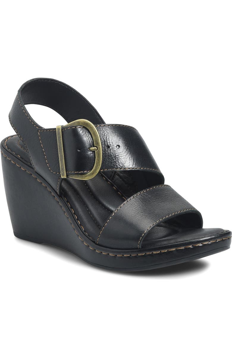 Børn Sapphire Platform Slingback Sandal, Main, color, Black Leather