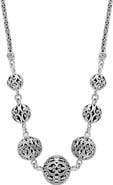 SAMUEL B. Sterling Silver Filigree Ball Frontal Necklace