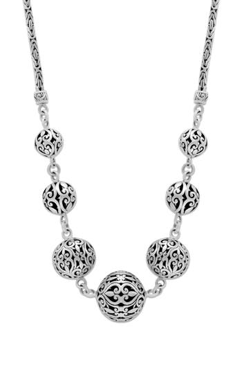 Samuel B. Sterling Silver Filigree Ball Frontal Necklace In Metallic