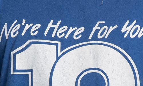 Elwood Vintage We're Here For You Whnt Tee In Blue