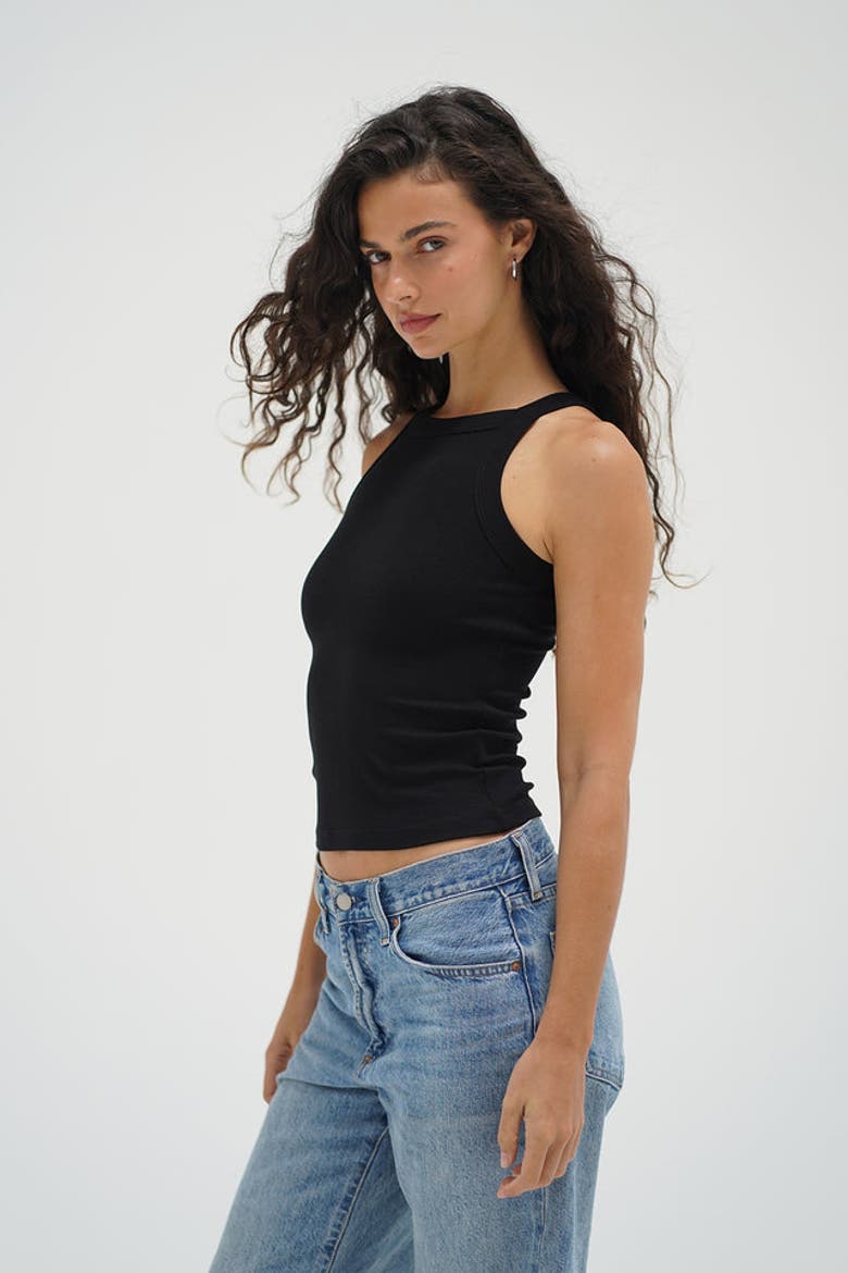 Dylan Ribbed Tank, Alternate, color, Black