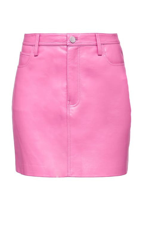 As By Df Dixie Recycled Leather Mini Skirt In Aurora Pink