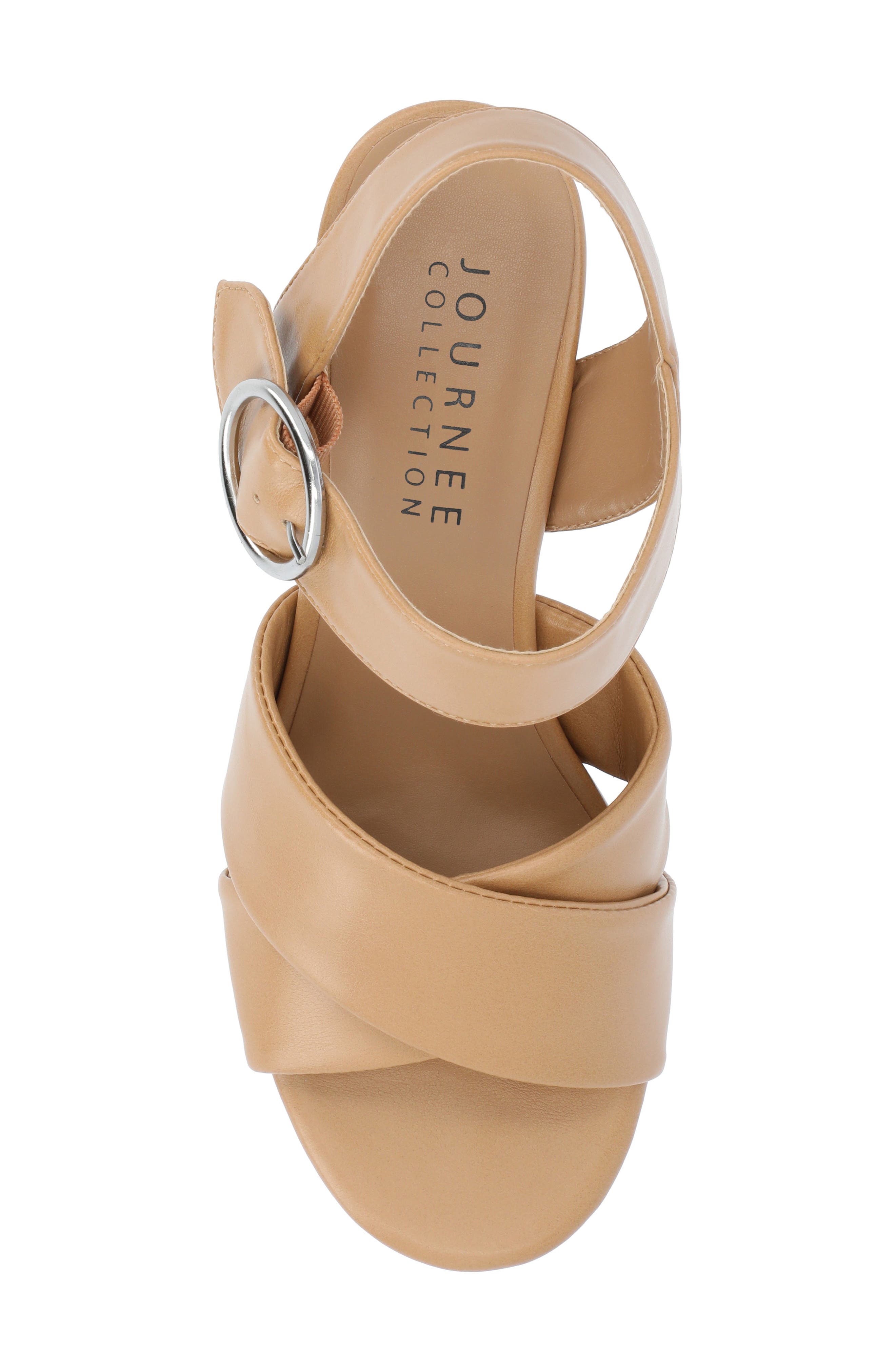 Journee Collection Akeely Block Heel Platform Sandal, Alternate, color, Tan