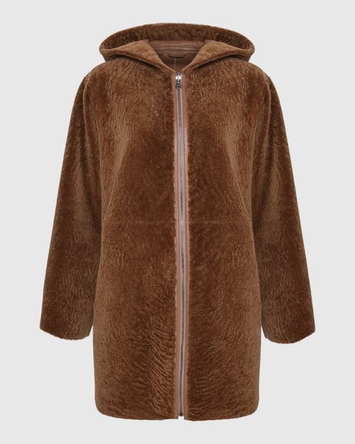 Gorski Reversible Textured Shearling Lamb Jacket In Brown
