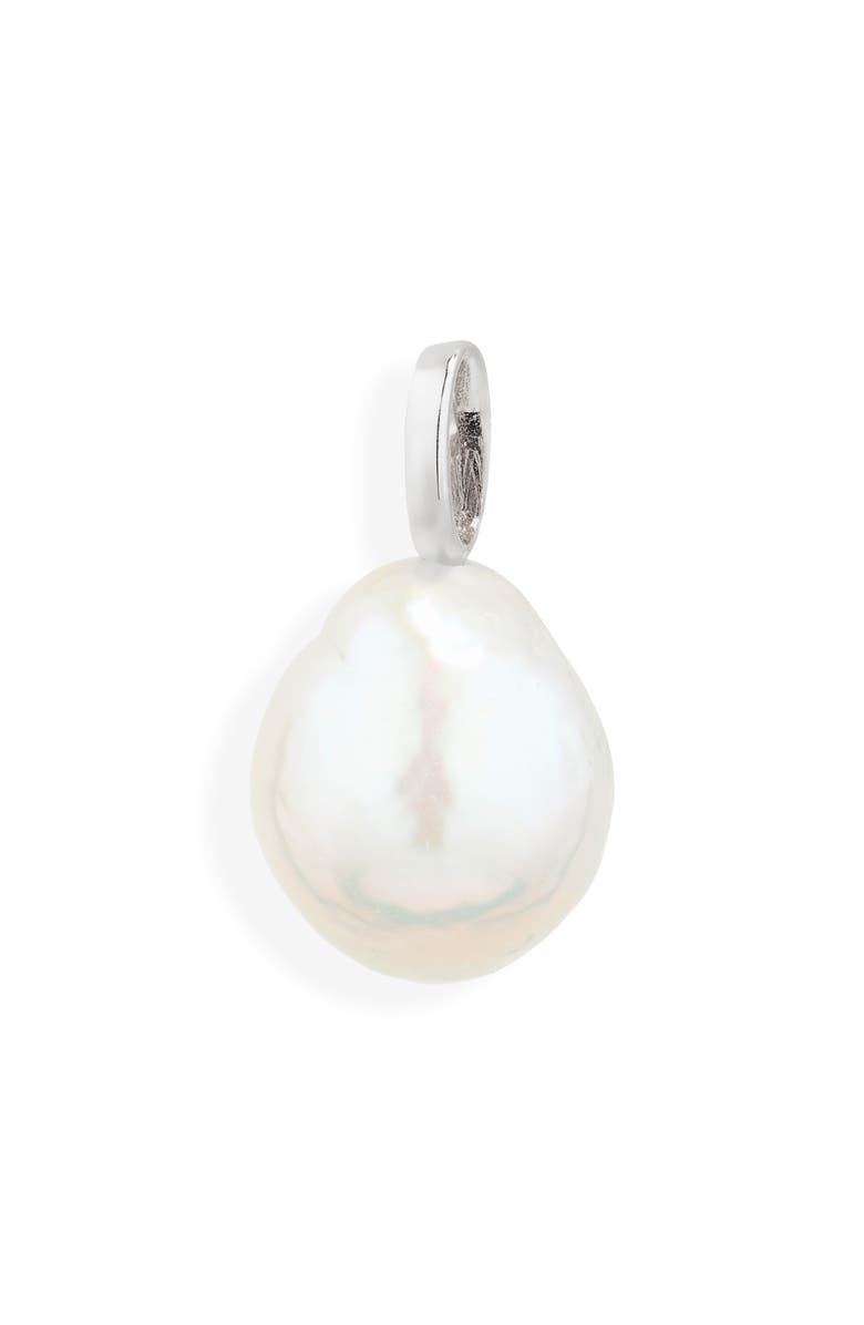 Adina Reyter Genuine Baroque Pearl Pendant Charm, Main, color, Sterling Silver