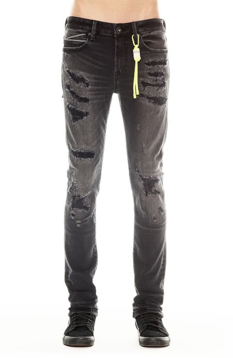 Punk Distressed Super Skinny Jeans (Sterling)