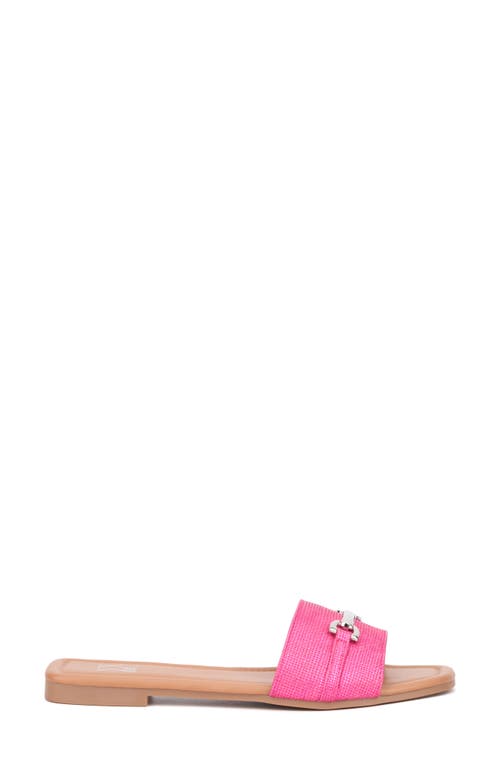 Shop New York And Company Naia Slide Sandal In Pink Linen