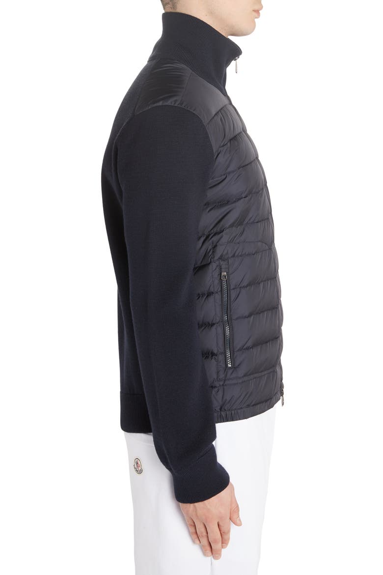 Mixed Media Down Jacket, Alternate, color, NAVY