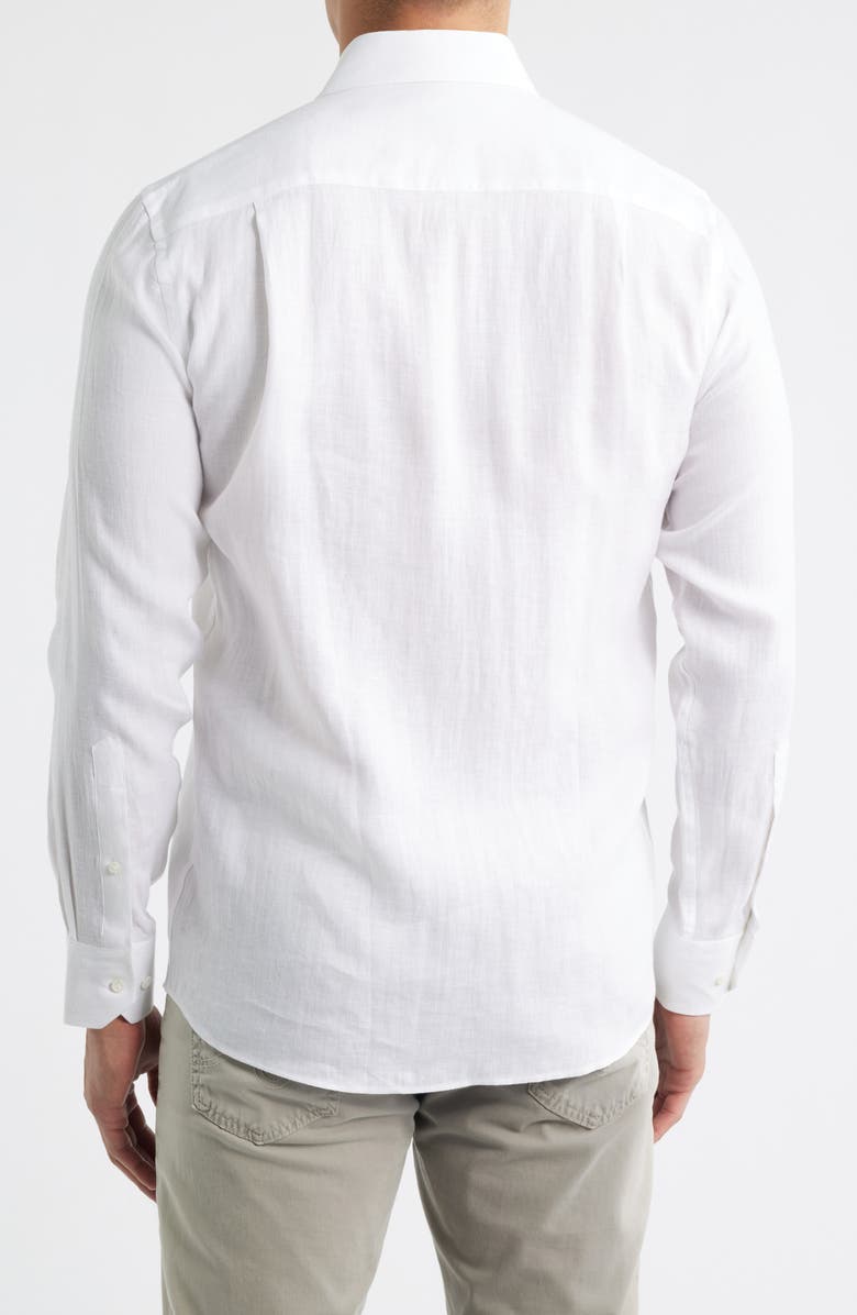 Peter Millar Astino Lino Tailored Fit Linen Button-Up Shirt, Alternate, color, White