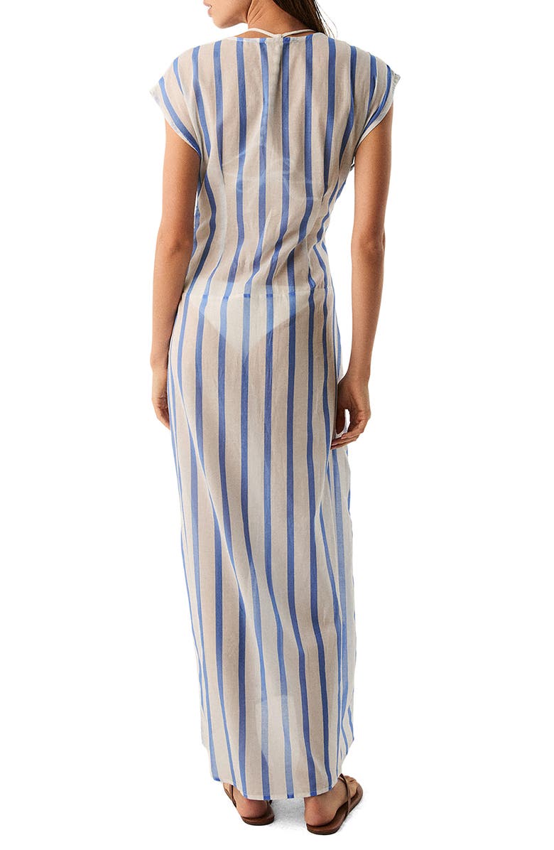 ViX Paula Hermanny Sasha Tie Front Cotton Cover-Up Dress, Alternate, color, 