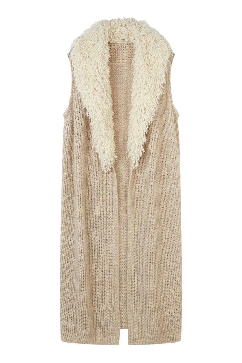 Loop-Stitched Cashmere Vest, Alternate, color, warm grey