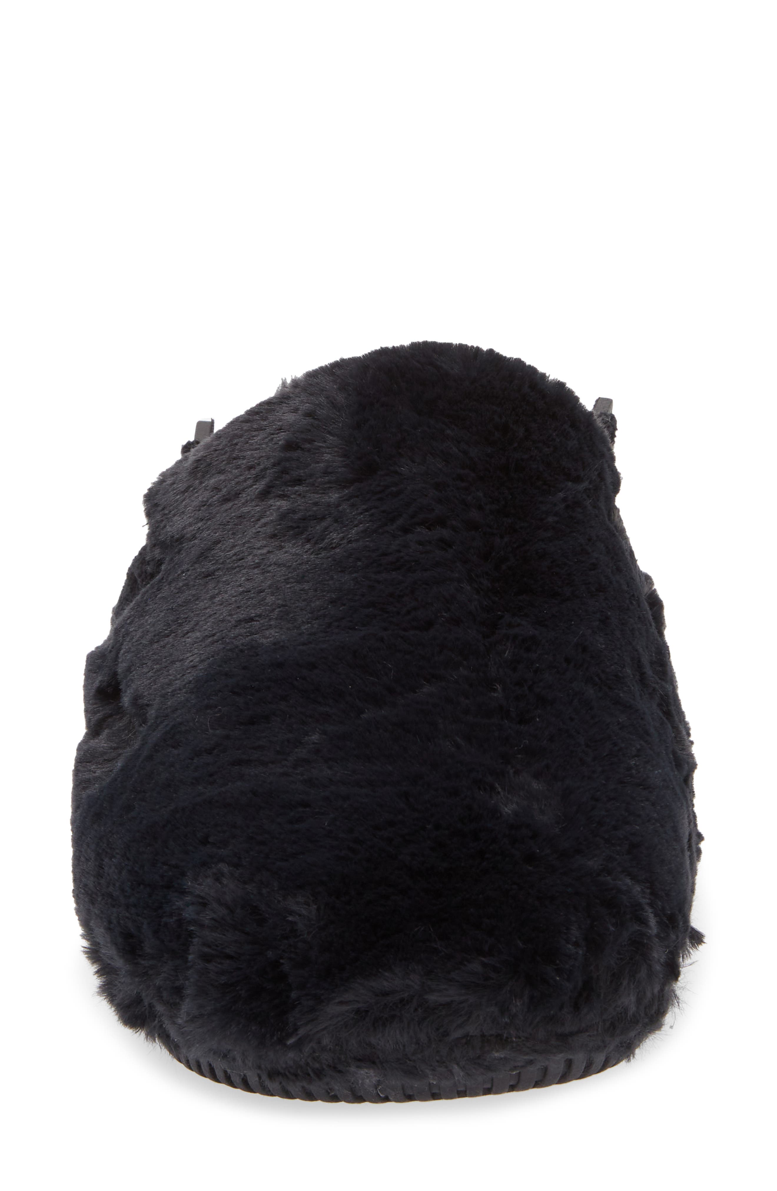 Nike Calm Faux Fur Mule, Alternate, color, Black/ Black