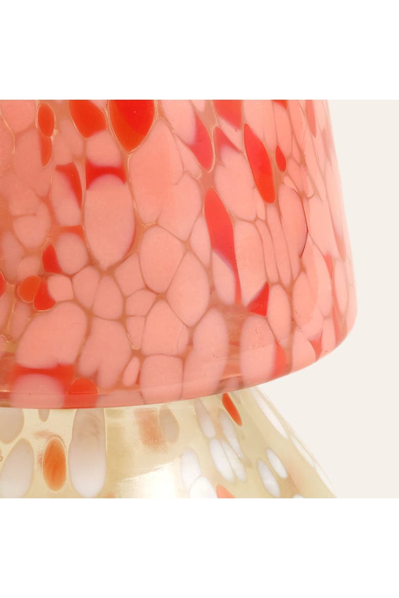 Aravali Glass Candle Holder 5.5" x 5.5" x 7" Ambient Decor, Alternate, color, Pink