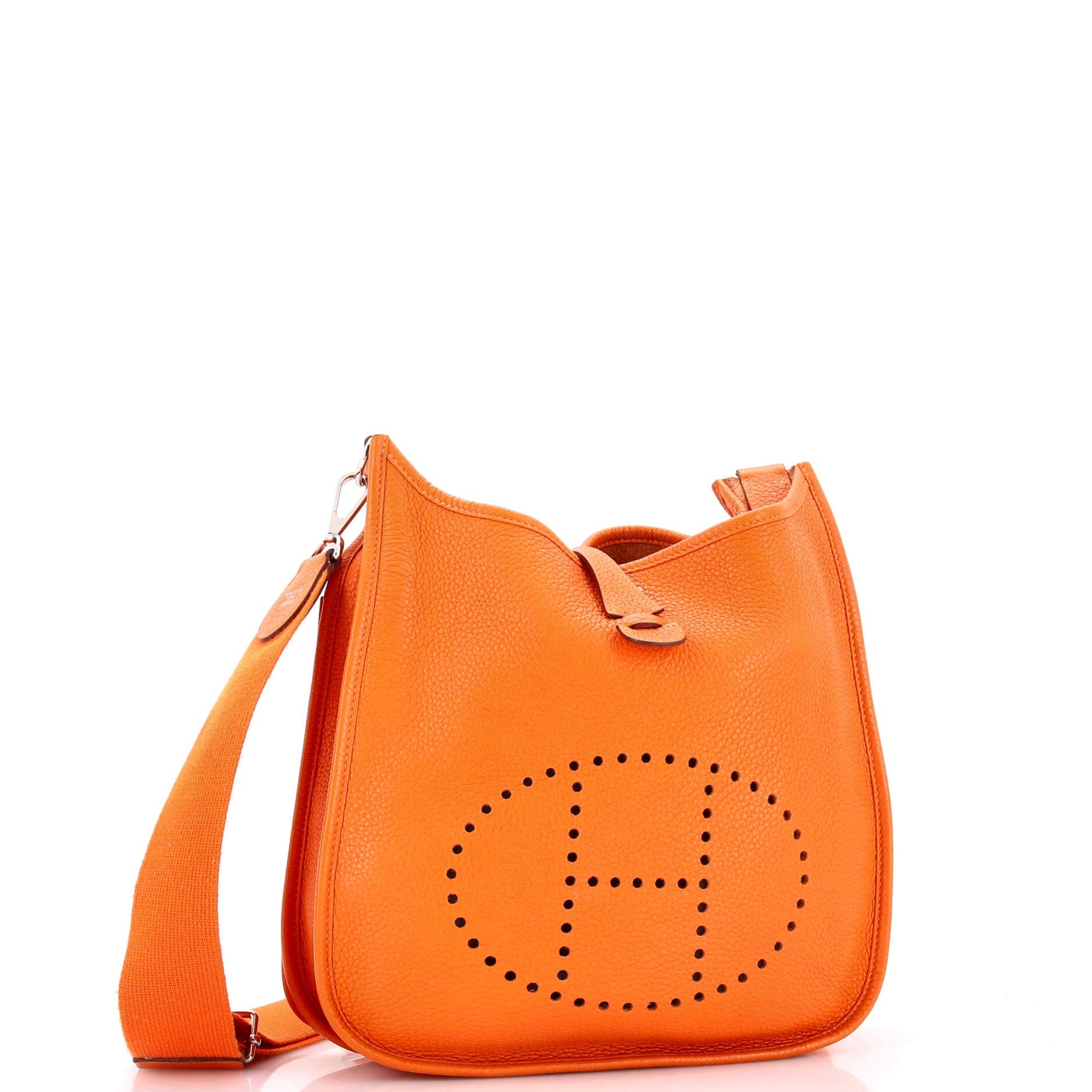 Pre-Owned Hermes Evelyne Bag Gen III Clemence PM, Alternate, color, Orange H