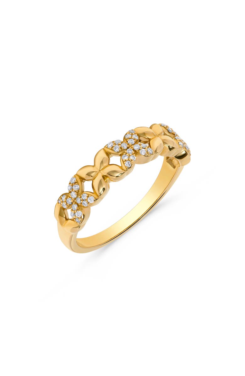 H.J. Namdar 14K Yellow Gold Diamond Floral Band Ring, Alternate, color, Yellow Gold