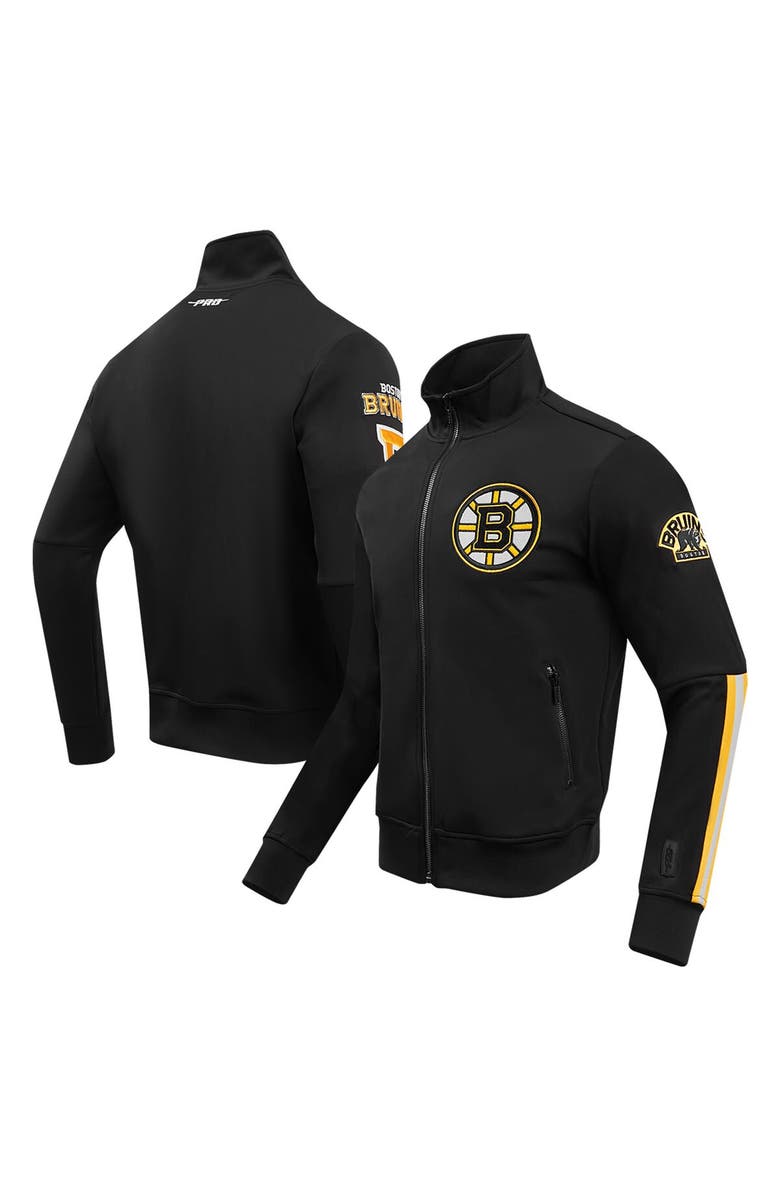 PRO STANDARD Men's Pro Standard Black Boston Bruins Classic Chenille Full-Zip Track Jacket, Main, color, Black