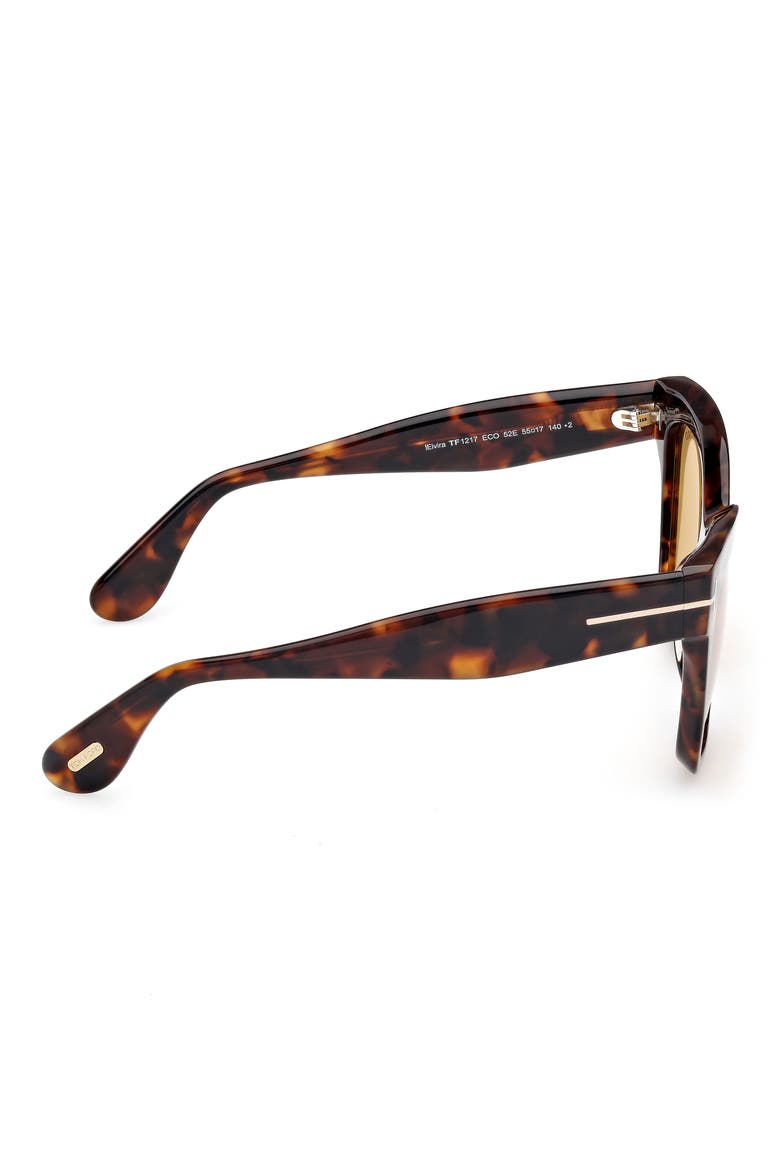 55mm Butterfly Sunglasses, Alternate, color, DARK HAVANA / BROWN