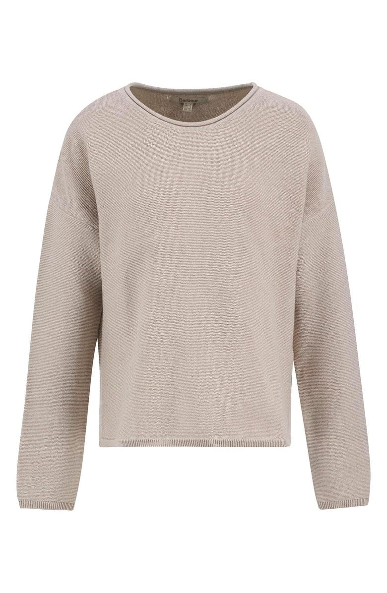 Barbour Marine Relaxed Fit Cotton Sweater, Alternate, color, Light Sand