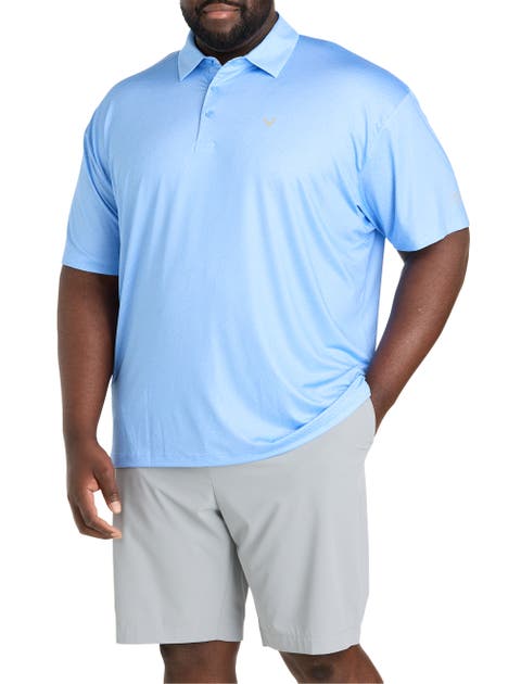 Big & Tall Geometric Heather Print Patterned Polo Shirt