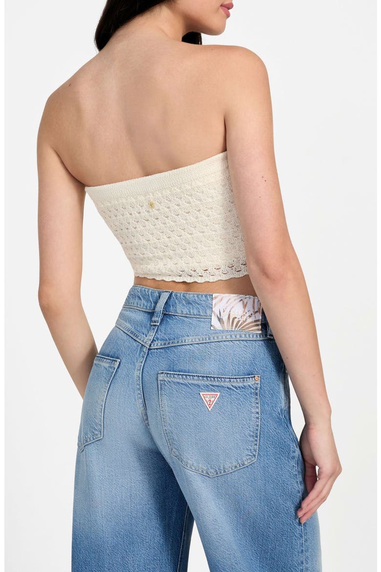 Luca Strapless Crop Knit Tube Top, Alternate, color, DOVE WHITE