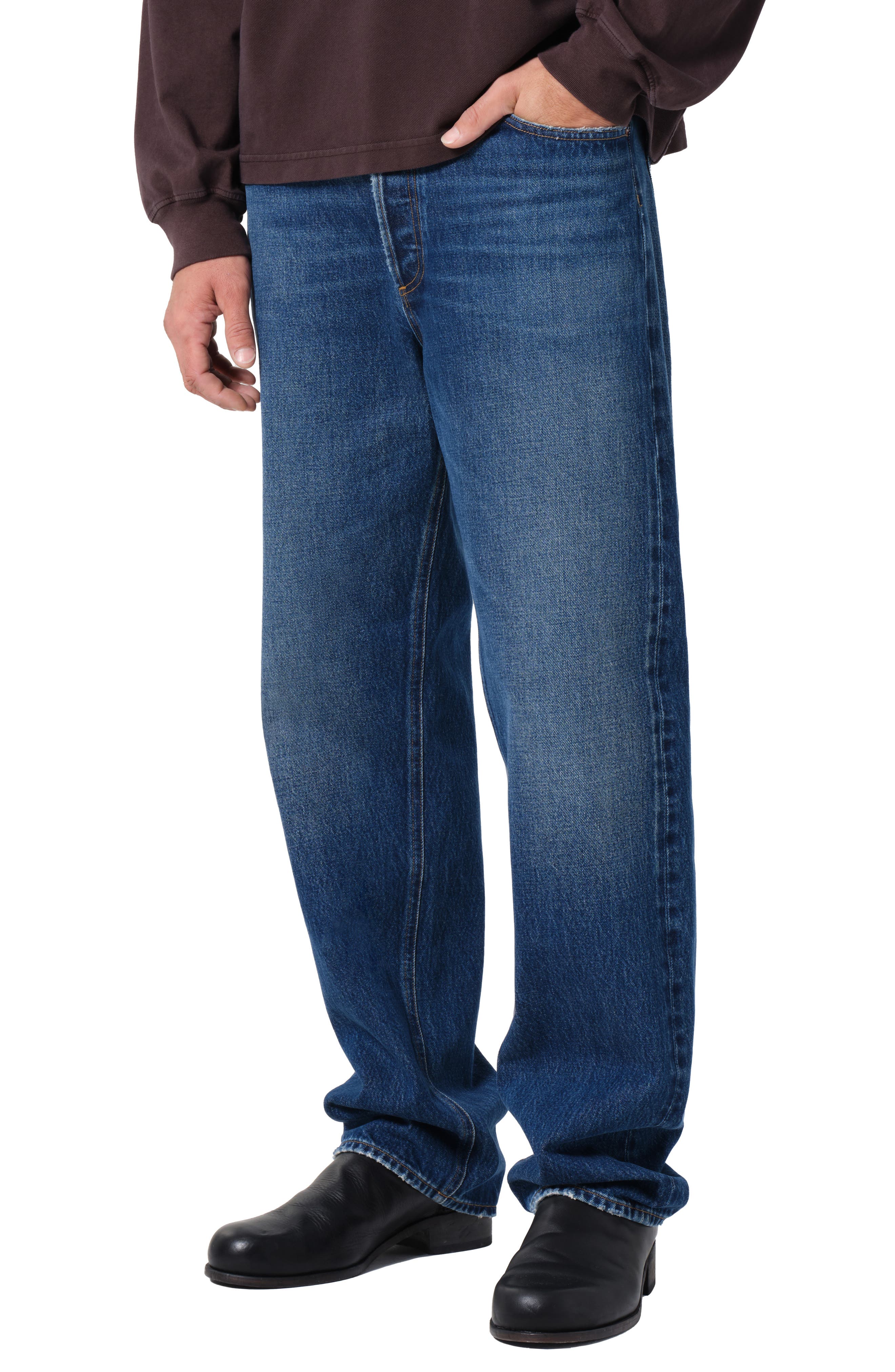 '90s Mid Rise Relaxed Straight Leg Jeans