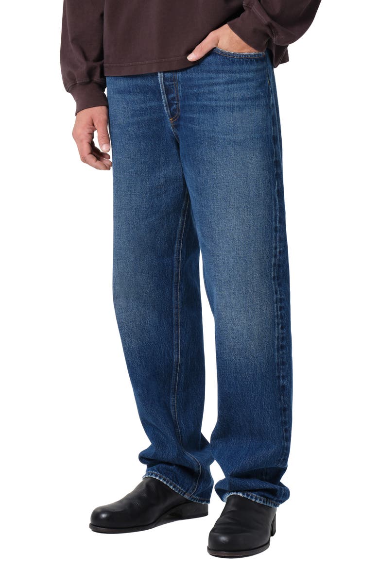 '90s Mid Rise Relaxed Straight Leg Jeans, Main, color, DARK INDIGO