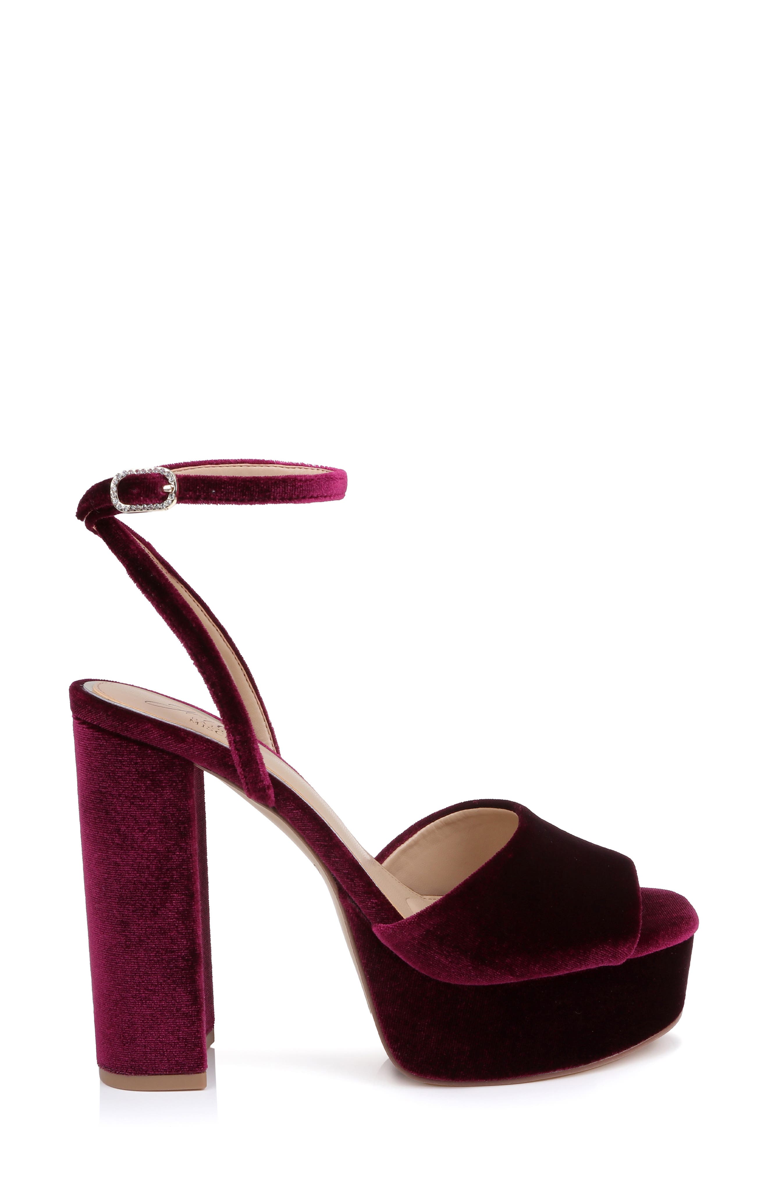 Bahari Platform Sandal, Alternate, color, BURGUNDY VELVET