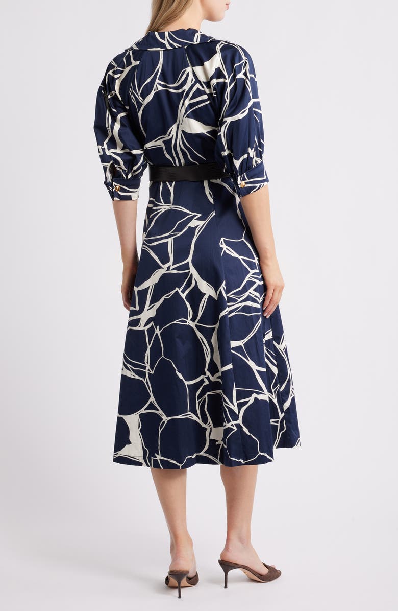 Donna Karan New York Abstract Print Belted Shirtdress, Alternate, color, Nightfall/ Pristine