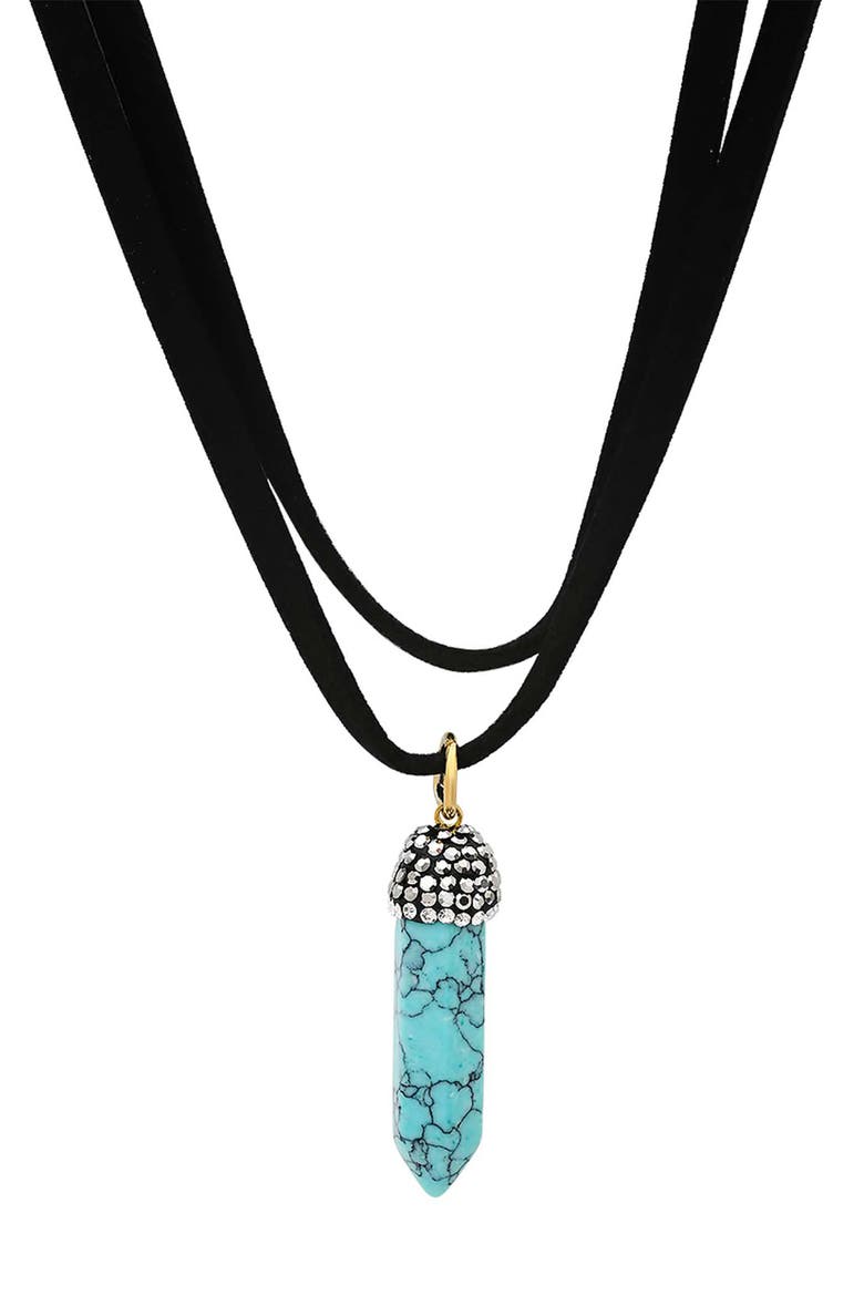 Stone Layered Choker Necklace, Main, color, BLACK