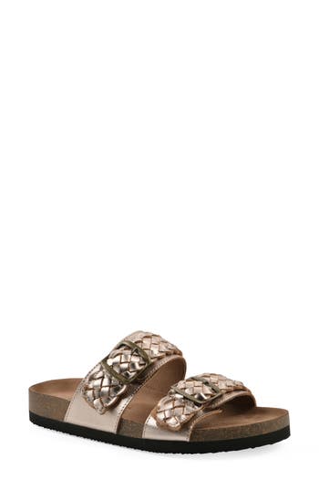 Cliffs By White Mountain Hey Hey Slide Sandal In Rosegold Metallic